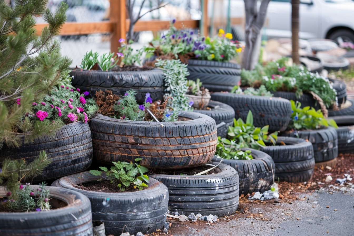 Ces idées pour réutiliser les vieux pneus dans votre aménagement paysager
